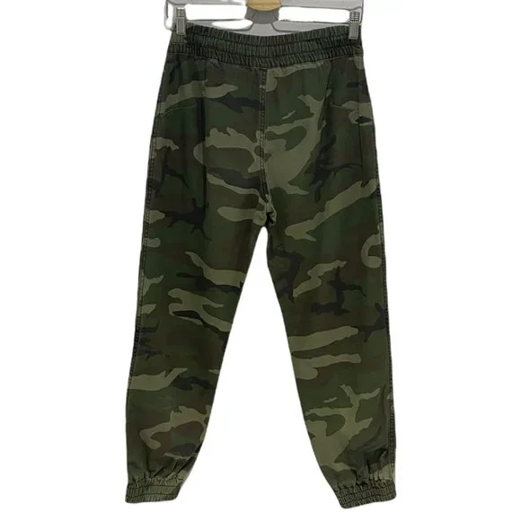 TNA Alix High Waisted Elastic Cuff Camo Print Ankle Jogger Pants Green Small EUC - Picture 3 of 11